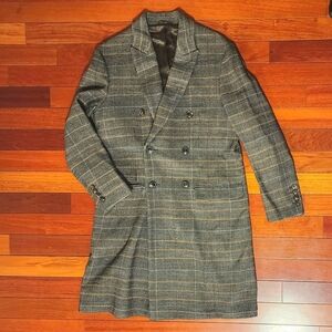 Plaid Double-Breasted Coat